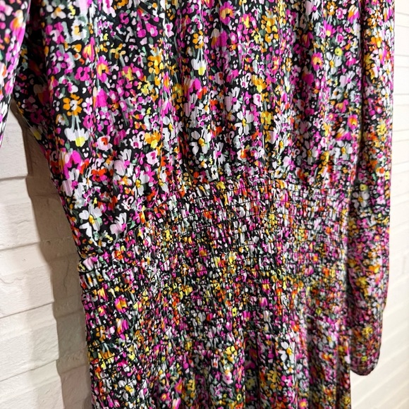 Steve Madden Pink Floral Smocked Choker Neck Party Dress, Women’s Size Medium - Picture 5 of 9